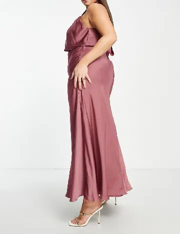 Rochie lunga ASOS Curve, roz pudra inchis Roz