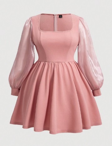Rochie scurta SHEIN CURVE, roz