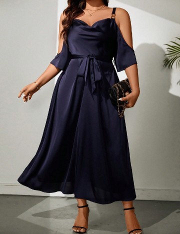 Rochie lunga SHEIN CURVE, bleumarin