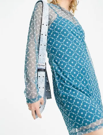Rochie scurta Bolongaro Trevor, turcoaz Albastru