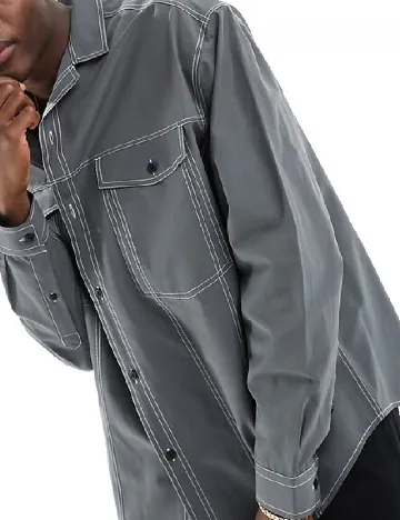 Camasa Oversize ASOS, gri Gri