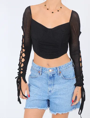 Top SHEIN, negru Negru