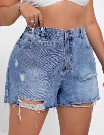 Pantaloni scurti SHEIN CURVE, albastru Albastru