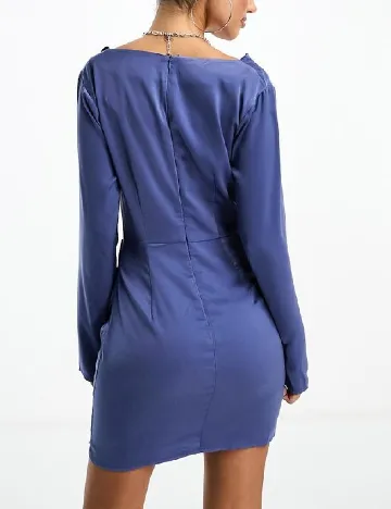 Rochie scurta Parallel Lines, albastru Albastru