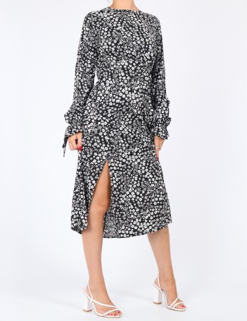 Rochie medie Violet Romance, negru