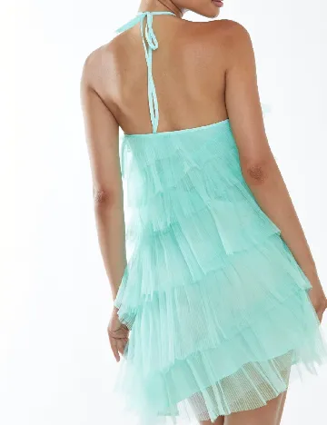 Rochie scurta Collective The Label, turcoaz Verde