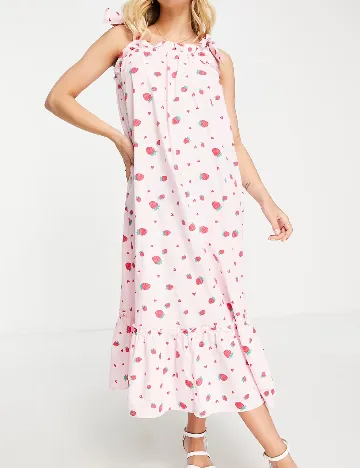 Rochie lunga Pieces, roz Roz