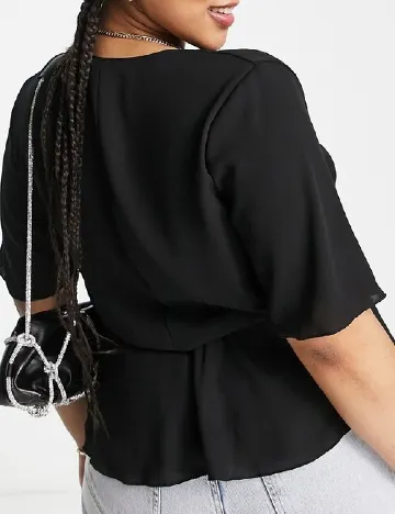Bluza Flounce London Plus Size, negru Negru