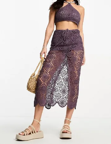 Fusta de plaja Pull&Bear, mov Mov
