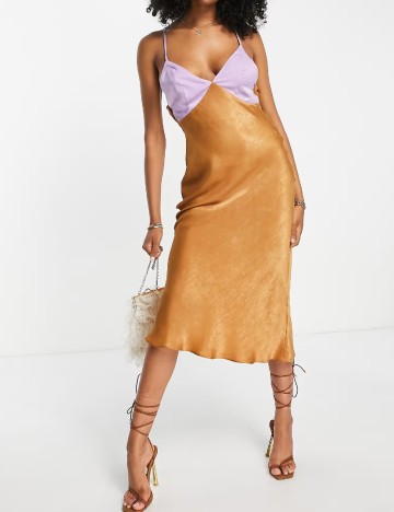 Rochie medie ASOS, maro