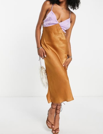 Rochie medie ASOS, maro