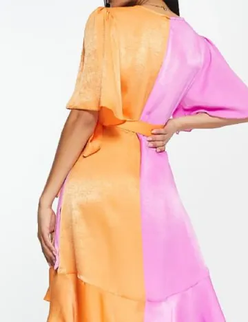 Rochie scurta Flounce London, roz/portocaliu Roz