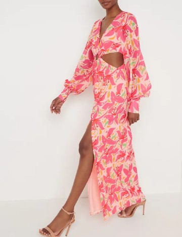 Rochie lunga Pretty Lavish, mix culori