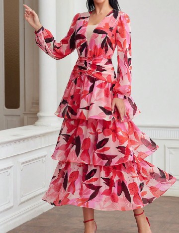 Rochie lunga MOTF, roz