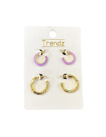 Set Cercei 2 perechi Trendz, mix culori Mix culori