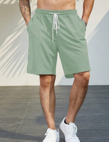 Pantaloni scurti SHEIN Plus Size Men, verde
