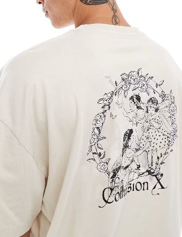 Tricou COLLUSION, crem