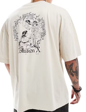 Tricou COLLUSION, crem