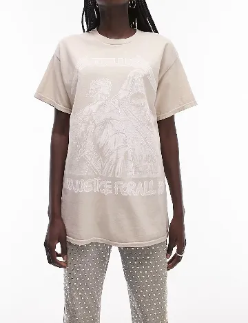 Tricou Oversize Top Shop, crem Crem