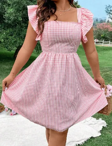 Rochie scurta SHEIN CURVE, roz Roz