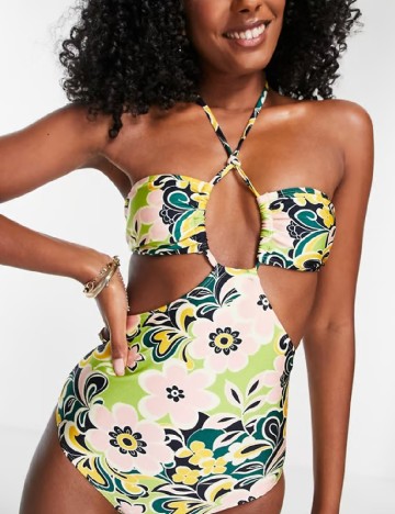 Costum de baie Top Shop, floral print
