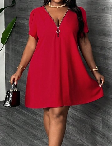 Rochie scurta SHEIN CURVE, rosu