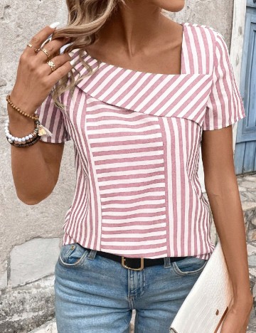 Bluza SHEIN, alb/roz