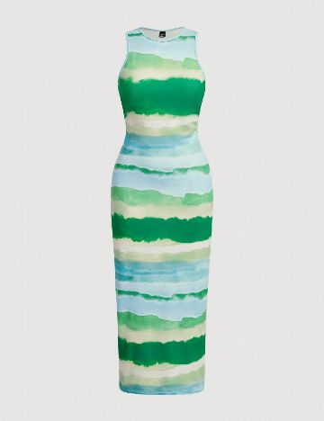 Rochie lunga SHEIN, verde/albastru