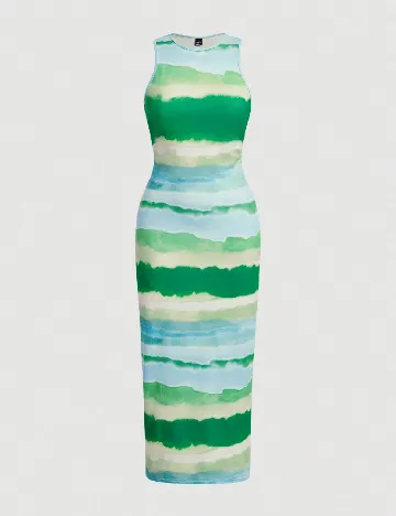 Rochie lunga SHEIN, verde/albastru Verde