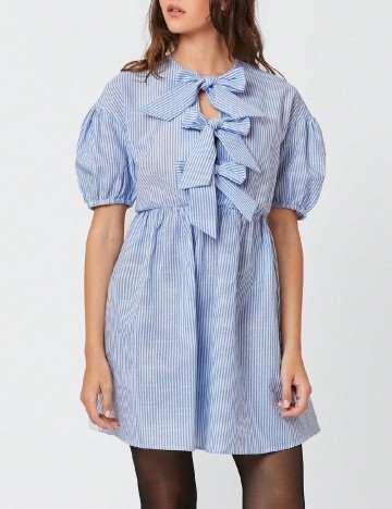Rochie scurta SHEIN, alb/albastru