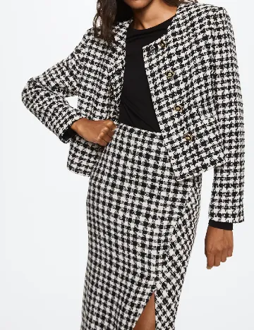 Fusta Mango, alb/negru Negru