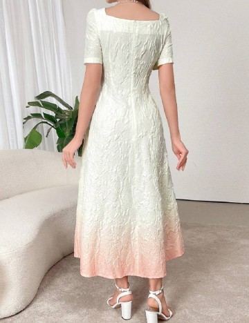 Rochie lunga SHEIN, ecru/piersica