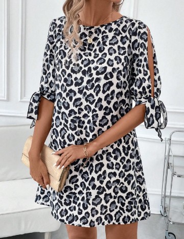 Rochie scurta SHEIN, alb/albastru