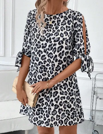 Rochie scurta SHEIN, alb/albastru Albastru