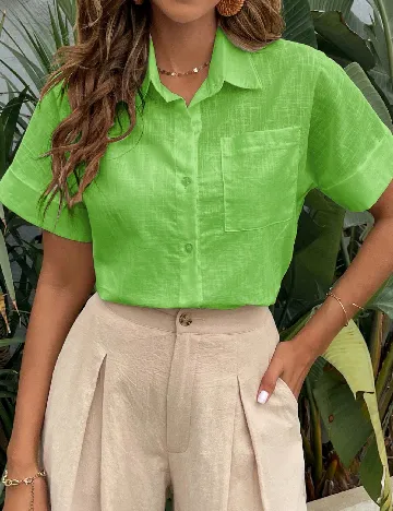 Camasa SHEIN, verde Verde