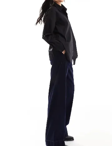 Camasa Oversize Bershka, negru Negru