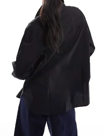 Camasa Oversize Bershka, negru Negru