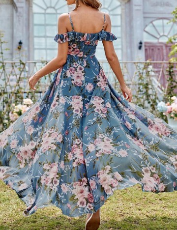Rochie lunga Mgiacy, floral