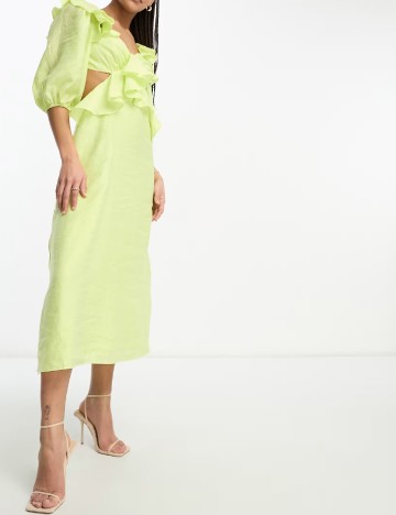 Rochie medie Nobody s child, verde