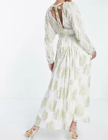Rochie lunga ASOS, alb/auriu Alb