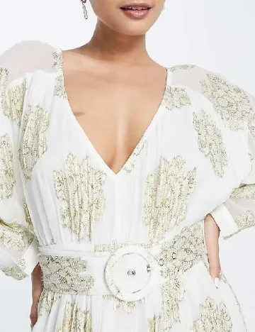 Rochie lunga ASOS, alb/auriu Alb