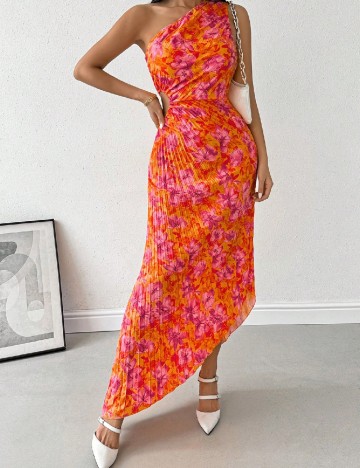 Rochie lunga SHEIN, portocaliu/roz