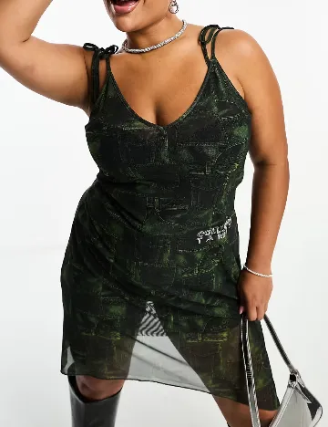 Rochie scurta Collusion Plus Size, verde Verde