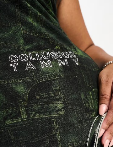 Rochie scurta Collusion Plus Size, verde