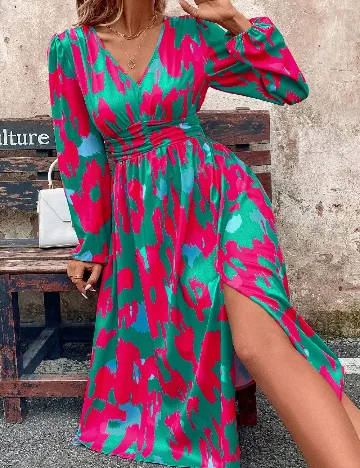 Rochie medie SHEIN, turcoaz/roz Verde