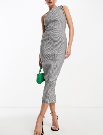 Rochie lunga Vesper, alb/negru