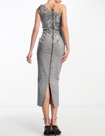 Rochie lunga Vesper, alb/negru