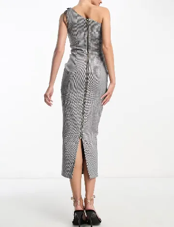 Rochie lunga Vesper, alb/negru Negru