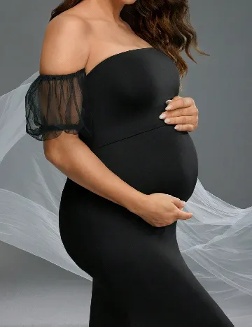Rochie lunga SHEIN Maternity, negru Negru