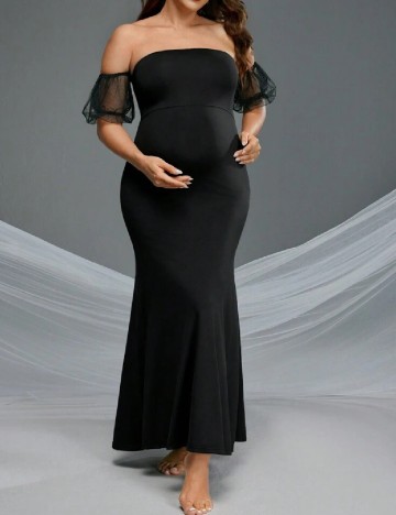 Rochie lunga SHEIN Maternity, negru